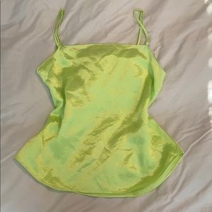 Babaton Neon Yellow/Green Silky Top